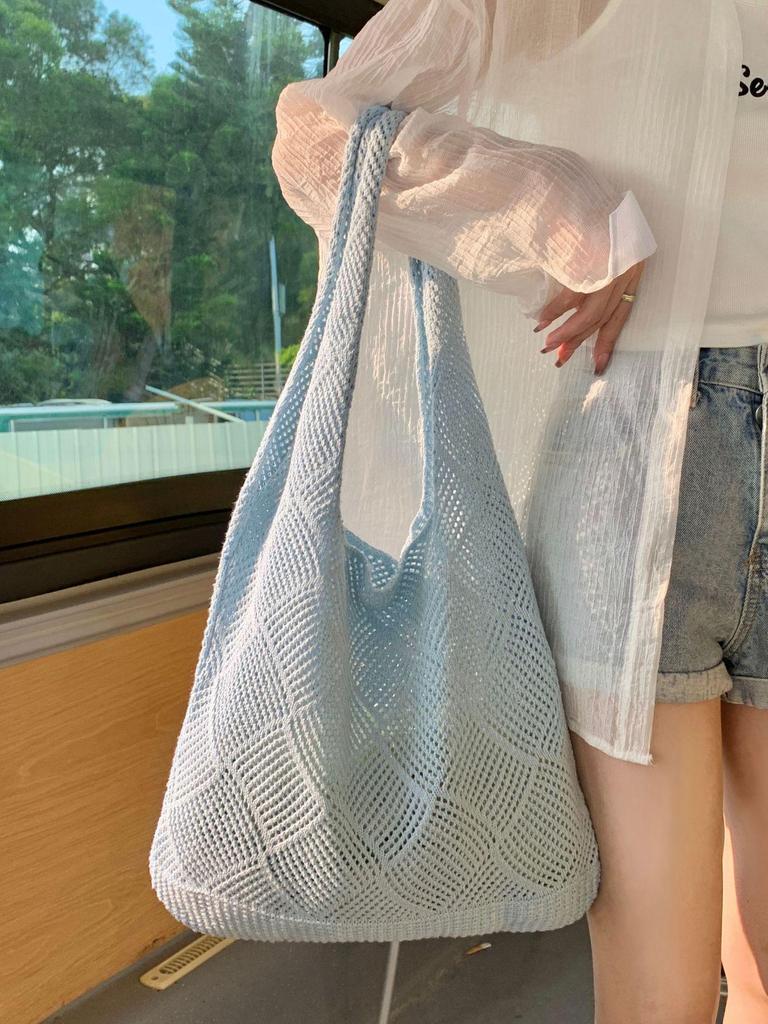 Women's Crossbody Shoulder Bag - Spring Summer Hollow Knit Style