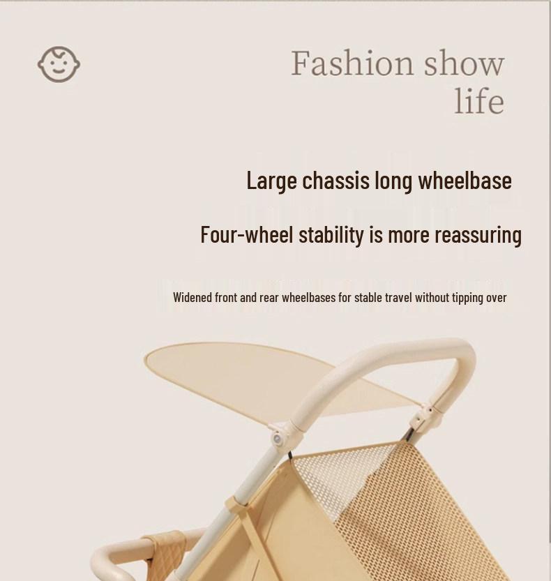 Compact One-Button Folding Baby Stroller: Lightweight, Reclining & Travel-Ready.