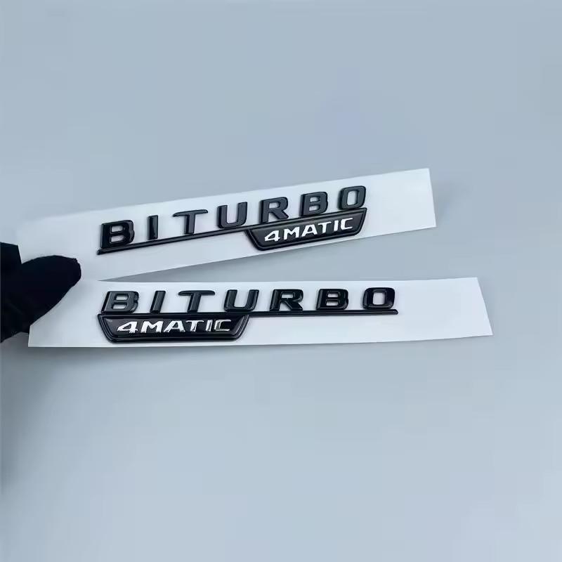 

3D ABS Car Rear Trunk Logo Letters BITURBO TURBO 4MATIC Emblem Badge Sticker For Mercedes AMG C43 C 43 AMG W205 W204 Accessories
