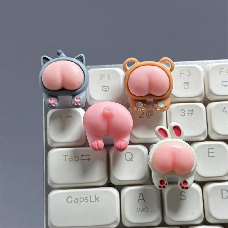 ESC ABS Keycaps Rose Cochon Lapin Chats Ours Fesses Clés d'Animaux 3D pour Passionnés de Claviers Mécaniques