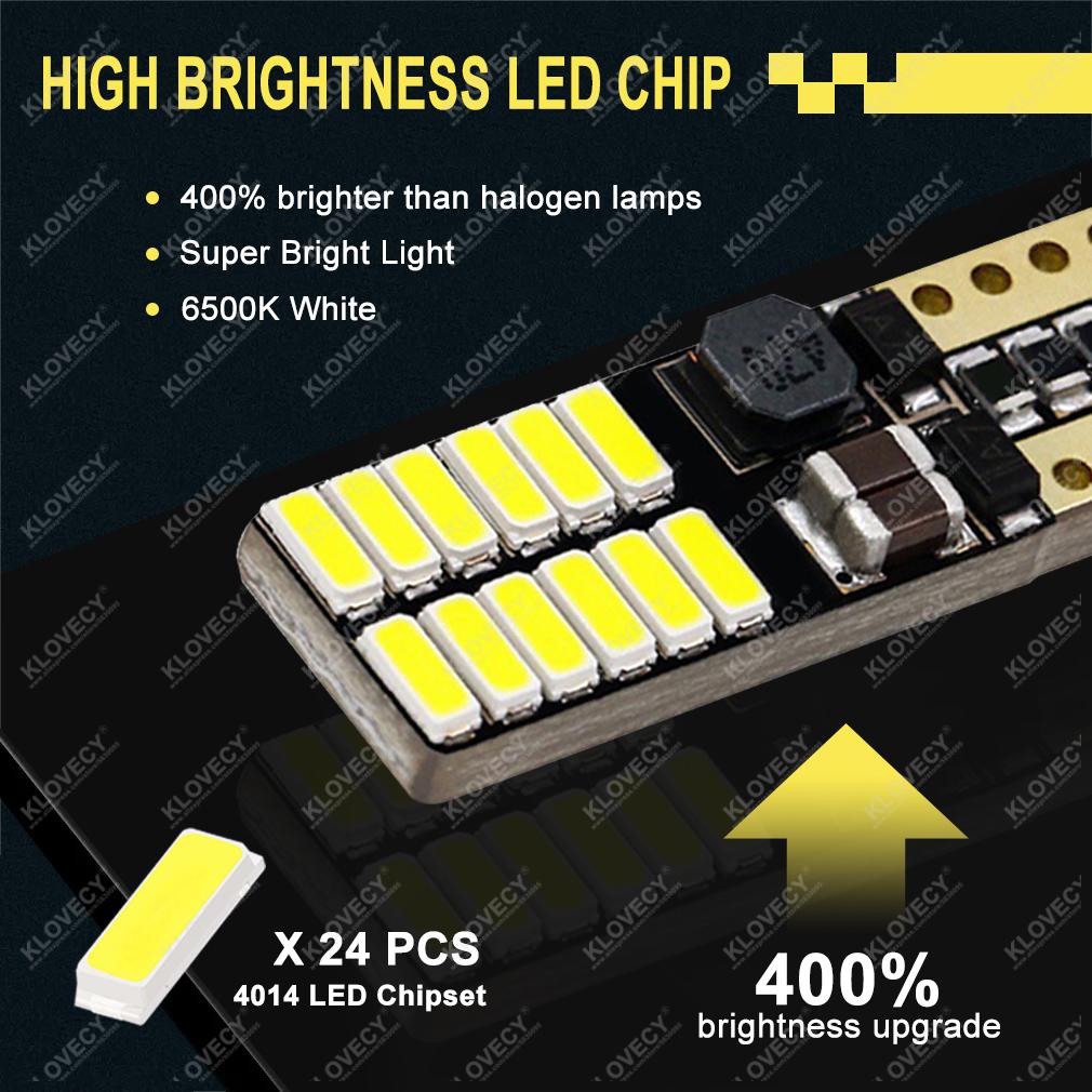 2-20 PCS T10 W5W LED Bulb Canbus 12V 24V 6500K White Super Bright Car Interior Dome Door Trunk Linse Plate Wedge Side Lights