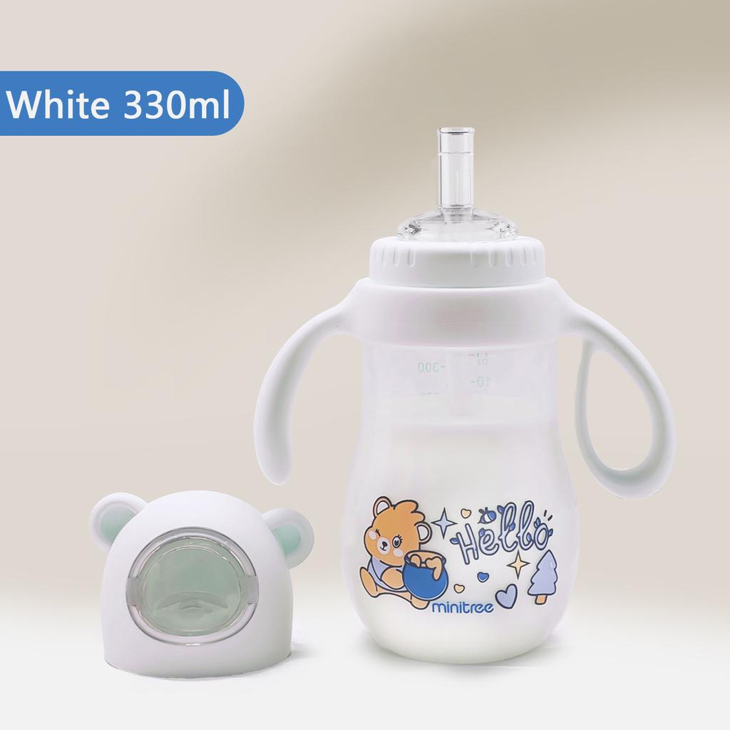 330ML Children's Water Bottle Baby Learning Cup Portable Cartoon Straw Cup Creative Feeding Cup Straw and Lid Drink Cup