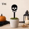 Halloween Gartenstecker 5 Stück Pflanzstecker, Acrylschild für Außenbereich Garten Rasen Hinterhof, Pflanzenornamente Geisterhaus Schwarze Katze Silhouette Kunst