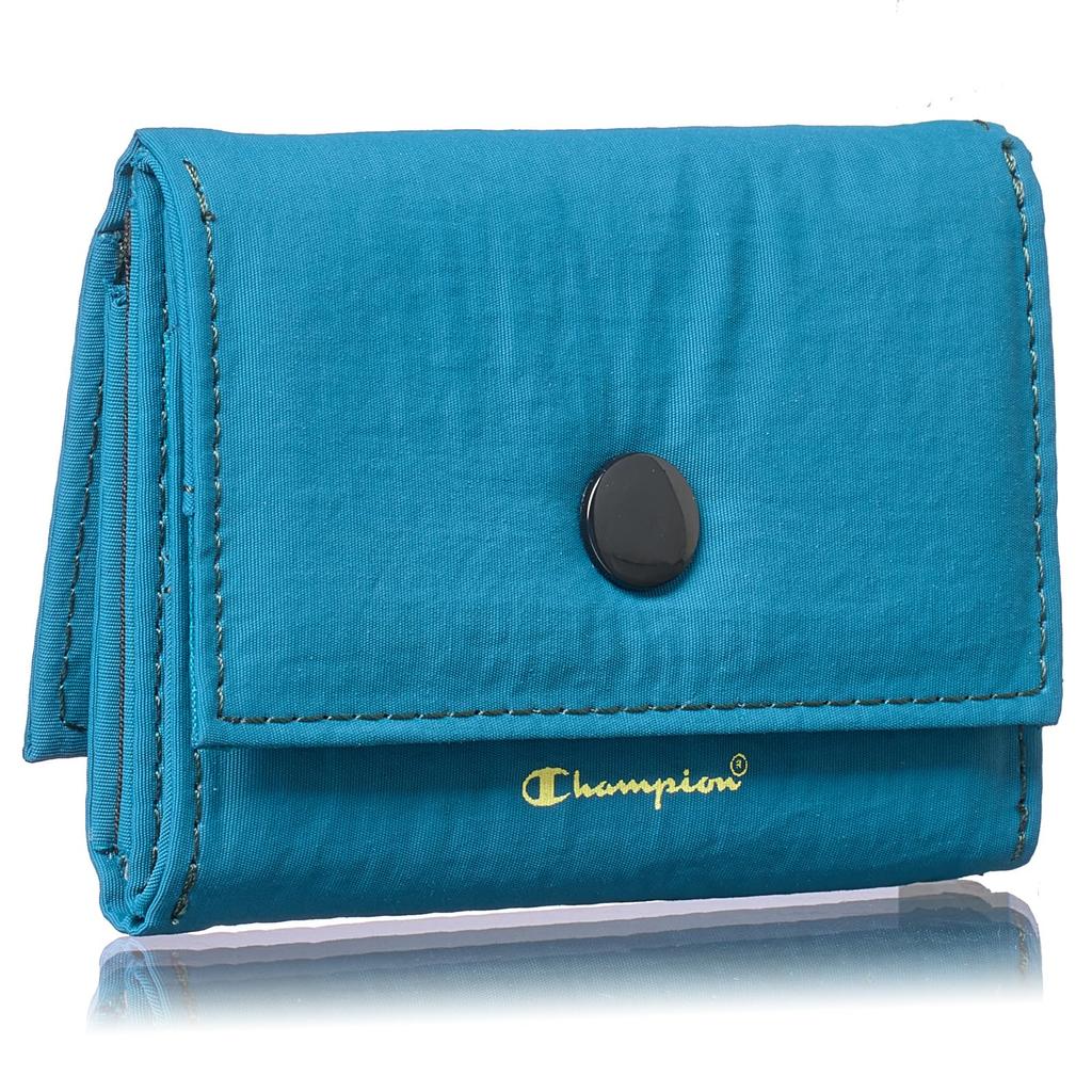 Champion Wallet for Men and Lightweight Nylon Compact Wallet with Neck Mini Wallet with Coin Peacock Blue Tri-fold Women, Strap, Purse,