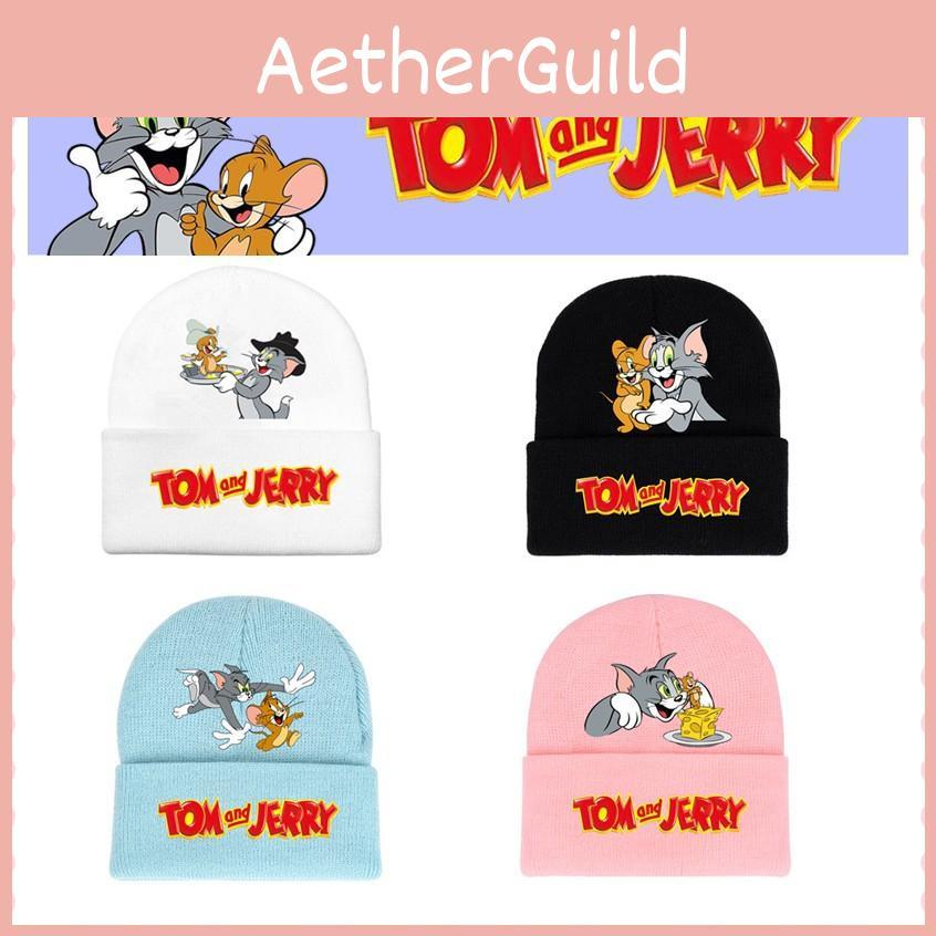 Jerry And Tom Cartoon Print Knitted Hat Hip Hop Cap Outdoor Fashion Gift Unisex