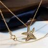 Gift Creative Style Star Shape Pendant Necklace For Women Lovely Neck Jewelry With Brilliant Cubic Zirconia Daily Collocation