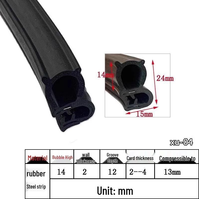 U-Shaped Waterproof Dustproof Rubber Sealing Strip for Cabinets and Car Doors