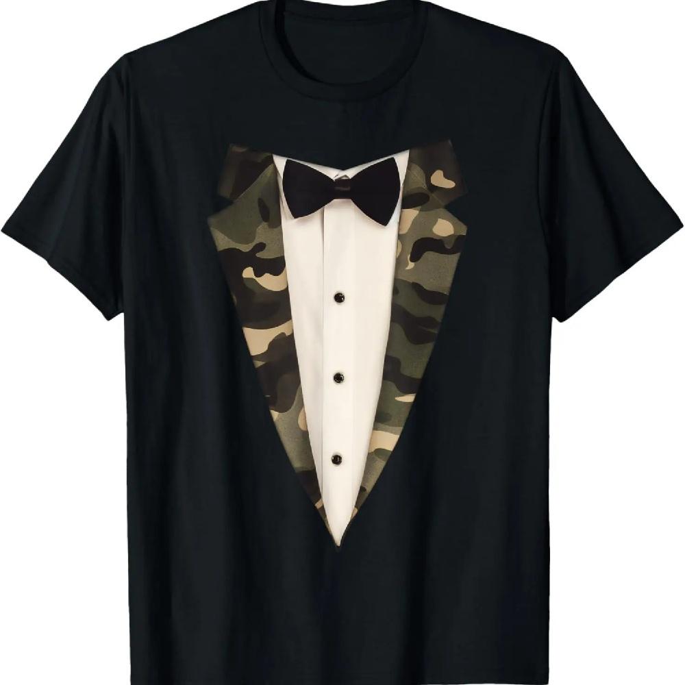 

Camo Tuxedo Halloween Camouflage Costume Funny Tux Bowtie T-Shirt XXXL чорний