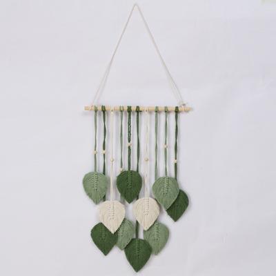 1/2pcs Hand Woven Cotton Rope Leaves Tapestry Boho Style Cotton Rope Woven Tapestry Home Decoration Wall Hanging