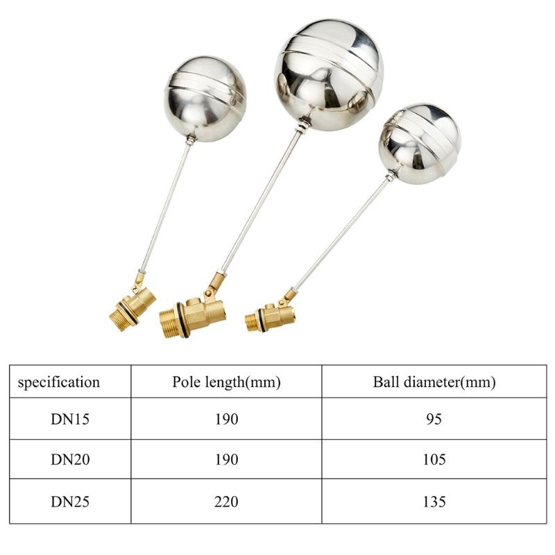 DN15 DN20 DN25 Male Thread Water Sensor Float Adjustable Floating Ball for Valve for Hydraulics, Pneumatics & Plumbing