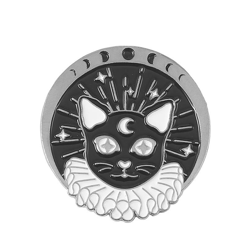 Skull Head Black Cat Magic Enamel Pin Lapel Pin For Clothes Brooches On Backpack Briefcase Badge Jewelry Decoration Gifts For Fr