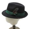 Herren Dicker Woll-Fedora-Hut mit Federbesatz Europäischer Stil