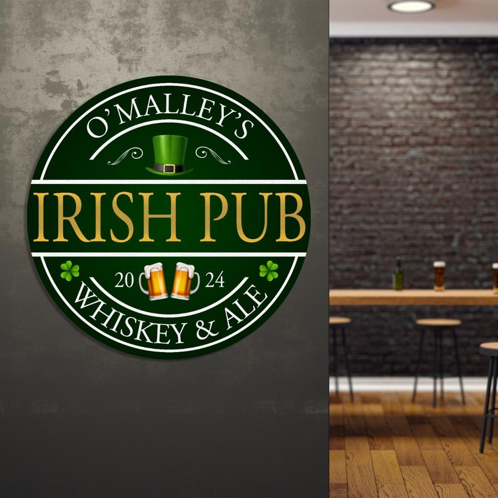 Personalized Irish Pub Metal Sign Wall Decor St Patrick Day Decoration