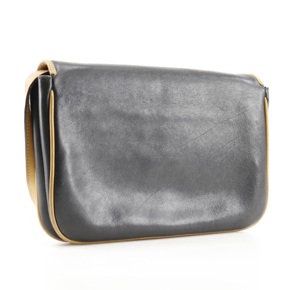 Celine Old Celine Shoulder Bag 2-way Clutch Black Calfskin Women Used