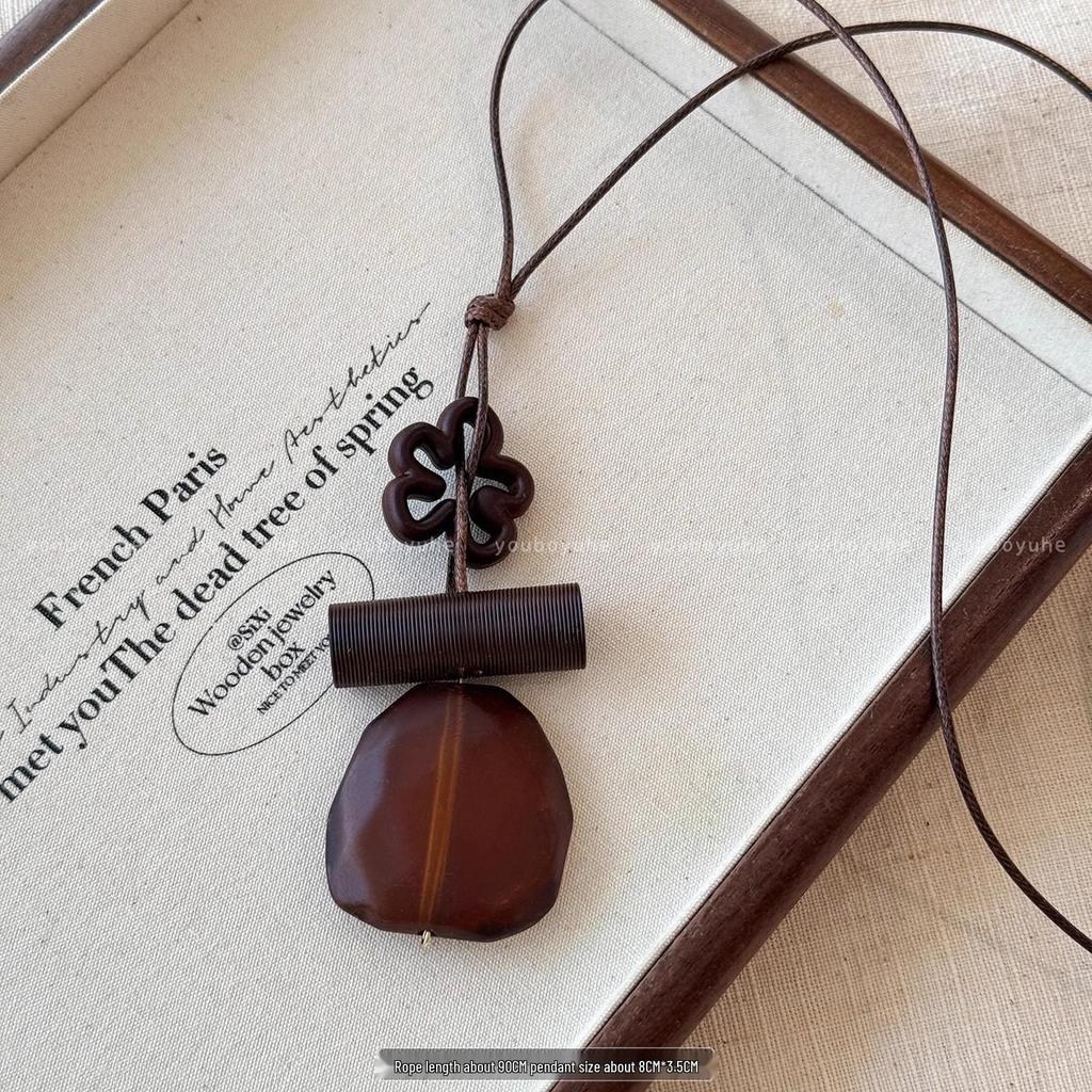 Bohemian Ceramic Necklace: Vintage Ethnic Long Sweater Chain & Zen Choker