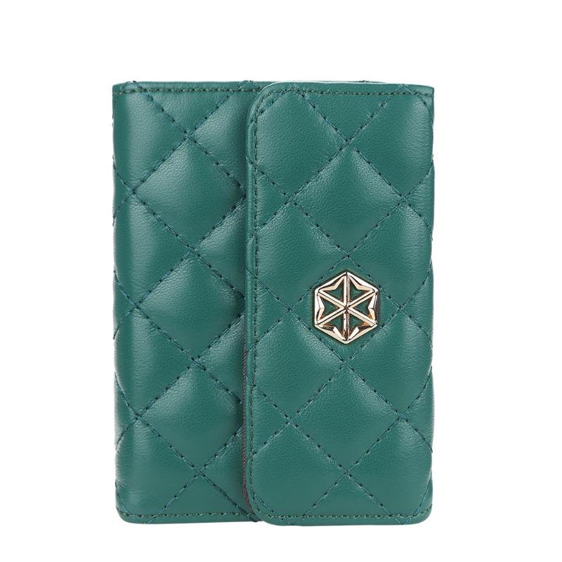 

Oiseen new women s card bag embossed multi-card organ change bag compact buckle wallet зелёный