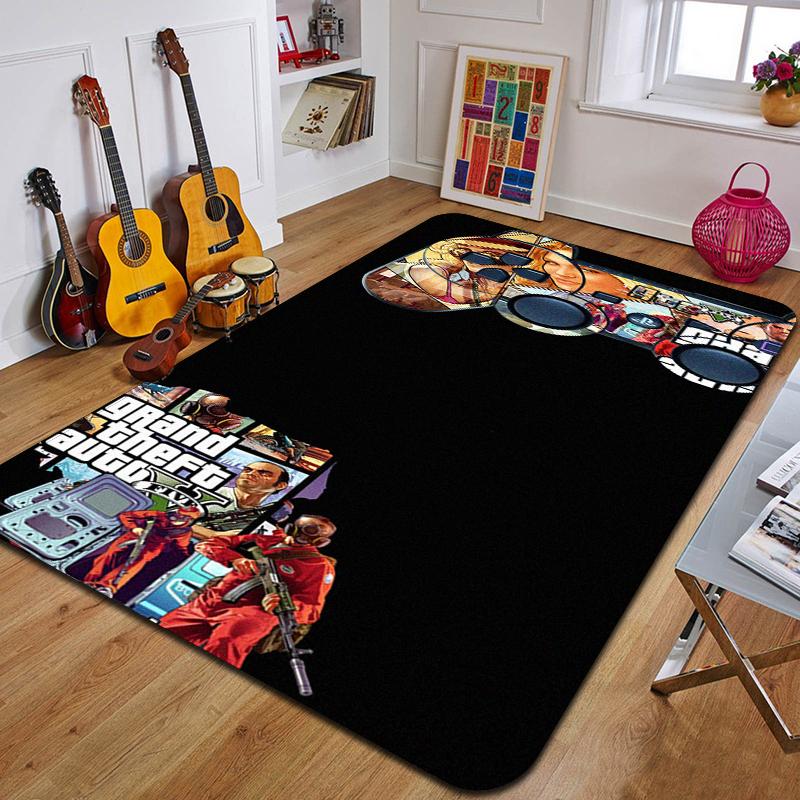 G-Grand Theft Auto Gedruckter Teppich Mode Yogamatte Schlafzimmer Dekoteppich Wohnzimmer Dekorative Bodenmatte Geburtstagsgeschenk