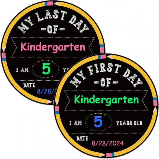 PETCEE First & Last Day of School Chalkboard - 9.5" X 12" Back To School Board Sign Reble 1st Day of Preschool Kindergarten Photo Props Gifts for