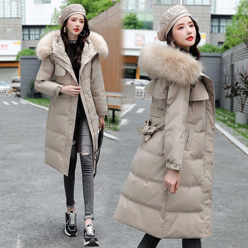 Winter Korean Women's Long Sections of Cotton Clothing Large Size Slim Knee-high Thickened Ladies Cotton Jacket