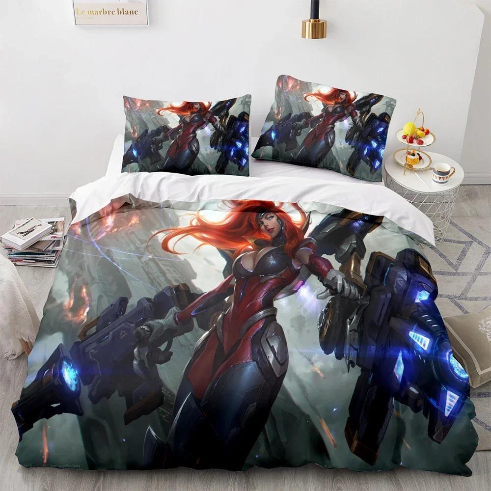 3D Print League of Heroes Bedding Set Single Twin Full Queen King Size Game Anime Bed Set Aldult Kid Bedroom Duvet Cover Sets