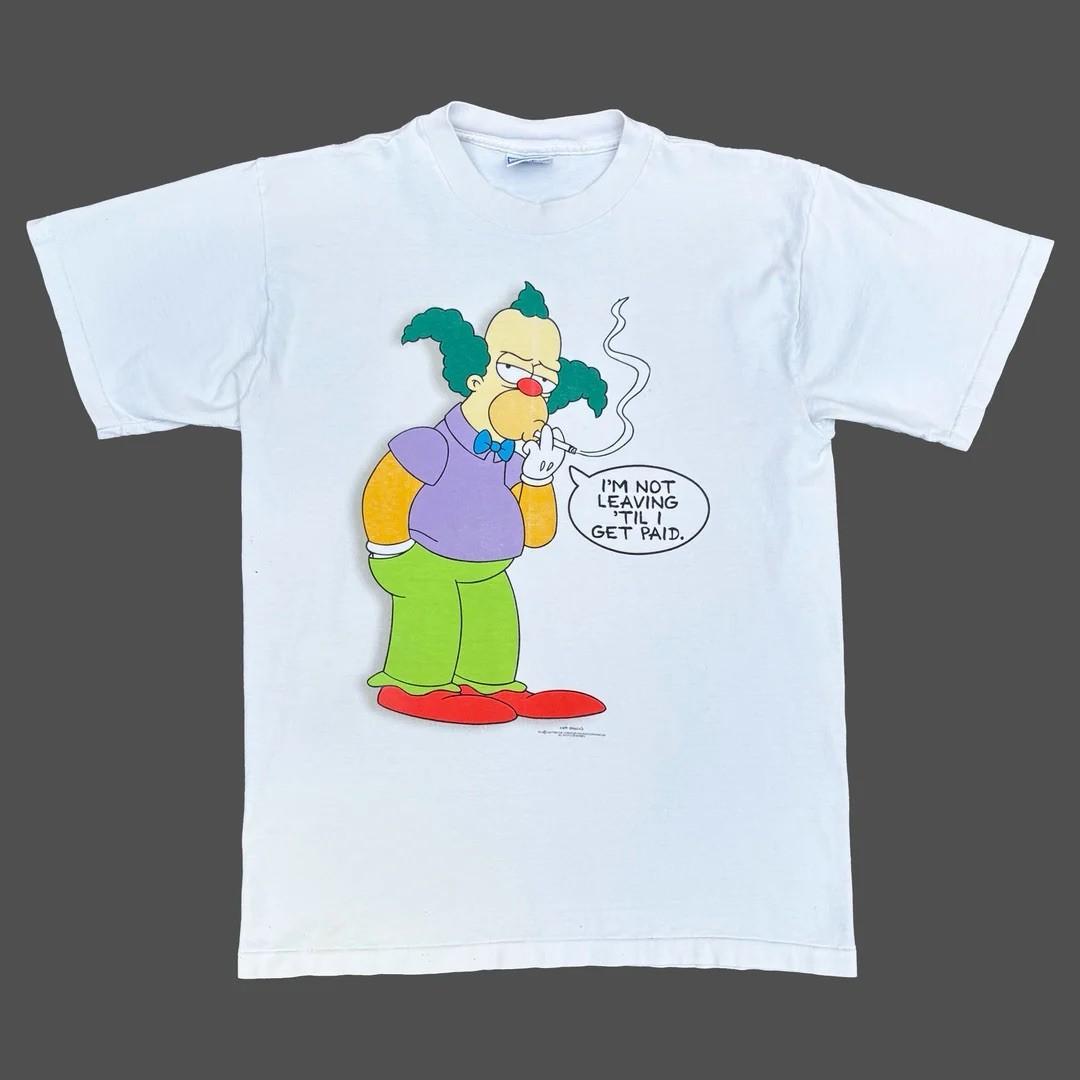 The Simpsons 1999 99 90s Krusty The Clown Vintage Fox Licensed Promo Unisex T-Shirt S