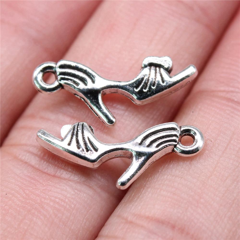 Shoes High Heel Fashion Charm Antique Bronze Zinc Alloy Jewelry Making Supplies for Women Earring Charms Handmade