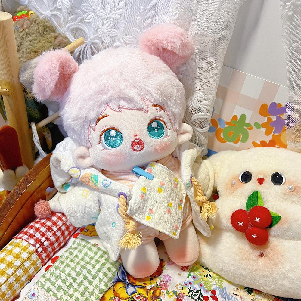 20cm Frizzy Cotton Plush Doll with Changeable Clothes - Cute Girl Gift