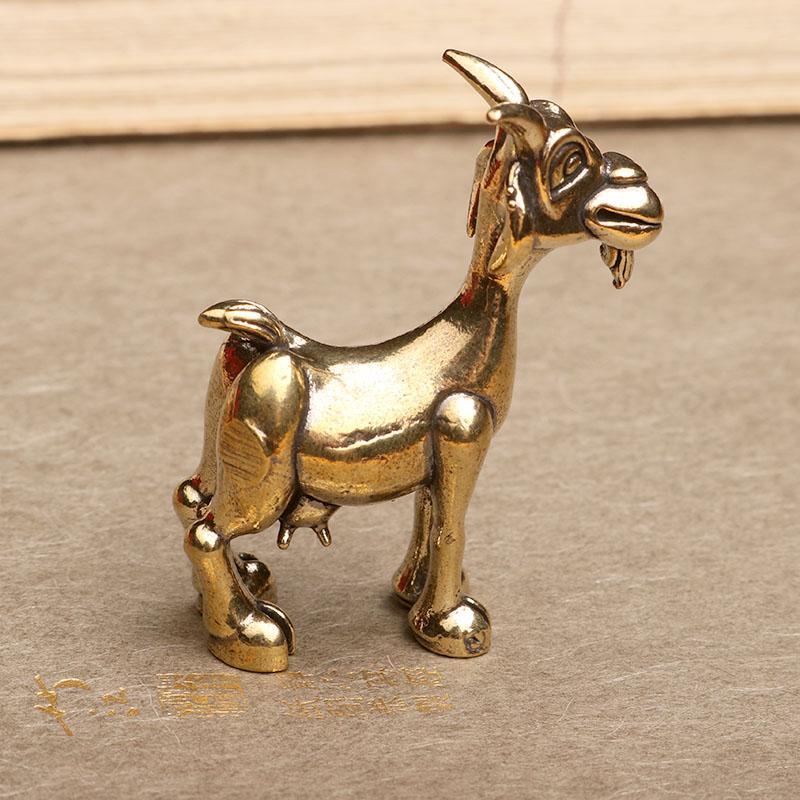 Statua di Capra in Ottone Vintage - Intricata Scultura Animale Retrò Tè Pet per Arredamento Casa e Ufficio, Ideale per Collezionisti, Soggiorno