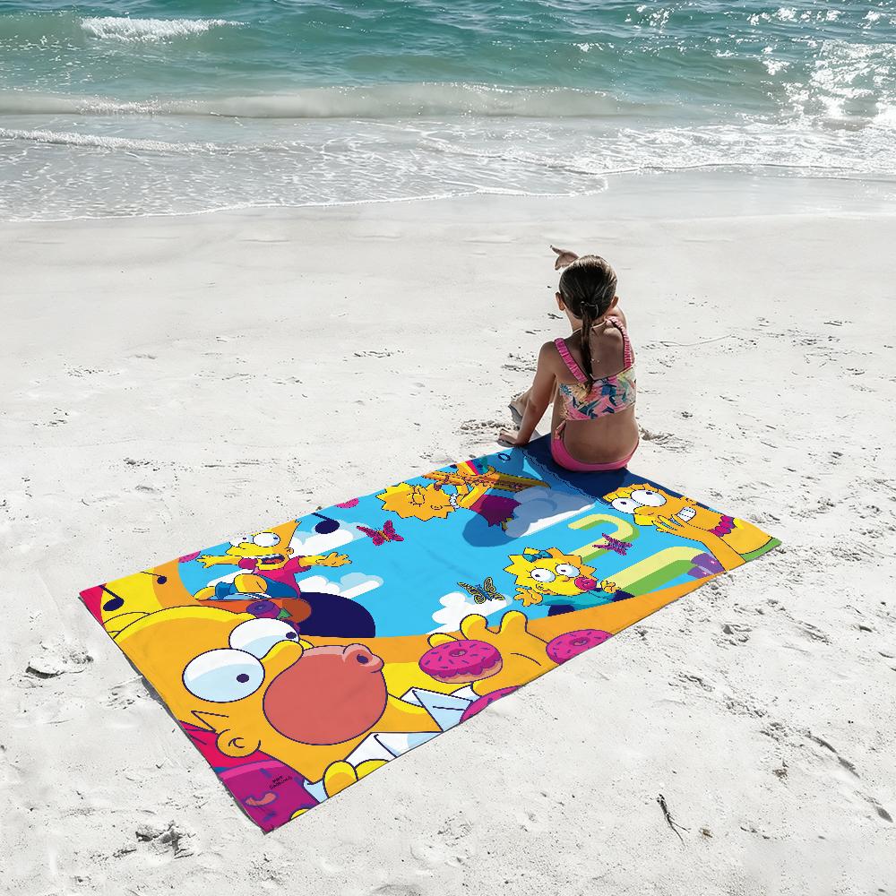 The S-simpsons Cartoon Towel Towels For Beaches Yoga Studios Gyms Hot Springs Swimming Pools And Picnics