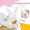 Rabbit Rocking Animal with Sounds and a Safety Harness. 60x33x50cm. White