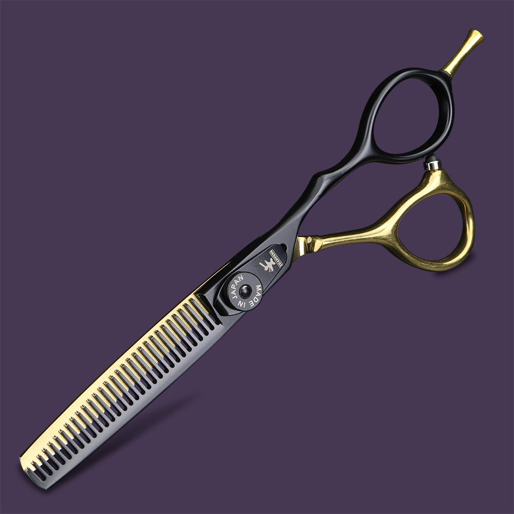 Spring Clip Screw Double Color Hair Scissors 6 Inch 9cr18 Steel Barber Cutting Scissors and Thinning Scissors