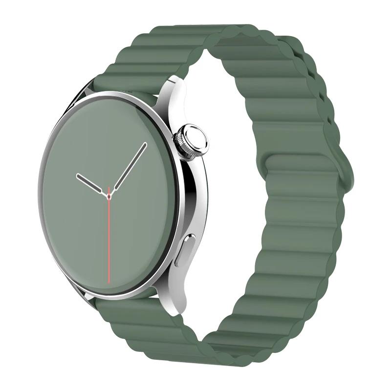 Silicone Magnetic Loop For Samsung Galaxy Watch 7 6 5 Pro 4 Classic Active Link Band Bracelet Huawei GT 2-2e 3-4 20mm 22mm Strap