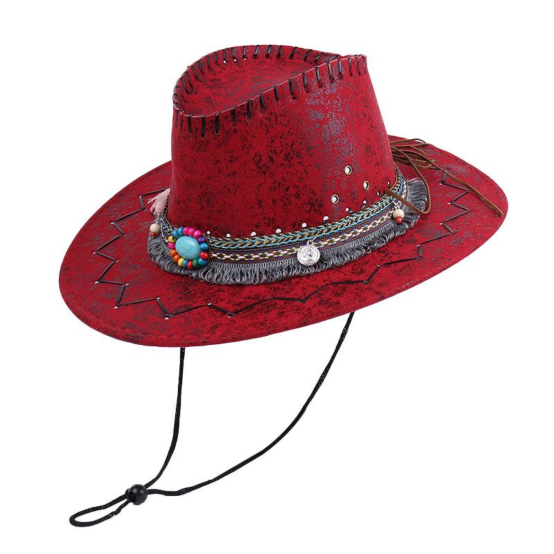 New Ethnic Wind Western Cowboy Hat Men Women Mountaineering Sun Protection Travel Prairie Sun Shade Jazz Hat