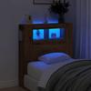 VidaXL LED Headboard Artisan Oak 100x18.5x103.5 Cm, Headboard, Headboard with Shelves, Bedroom Headboard 857683