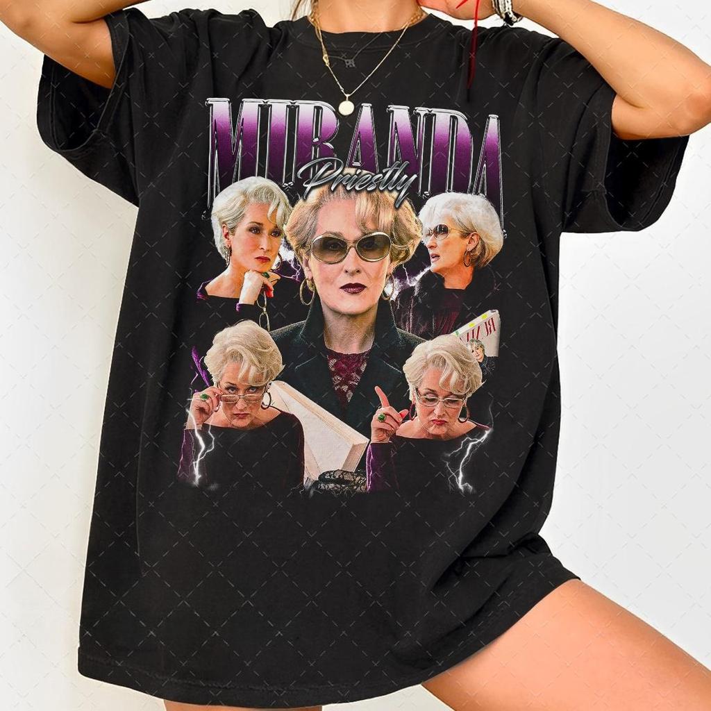 The Devil Wears Prada 2 Miranda Priestly graphic T-shirt Men Women Y2K shirt Cotton Short Slee
