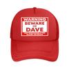 Funny BEWARE OF DAVE Vintage Cap with Dave Warning Print  Adjustable Retro Driver Hat for Unisex  W  Mesh Baseball Cap