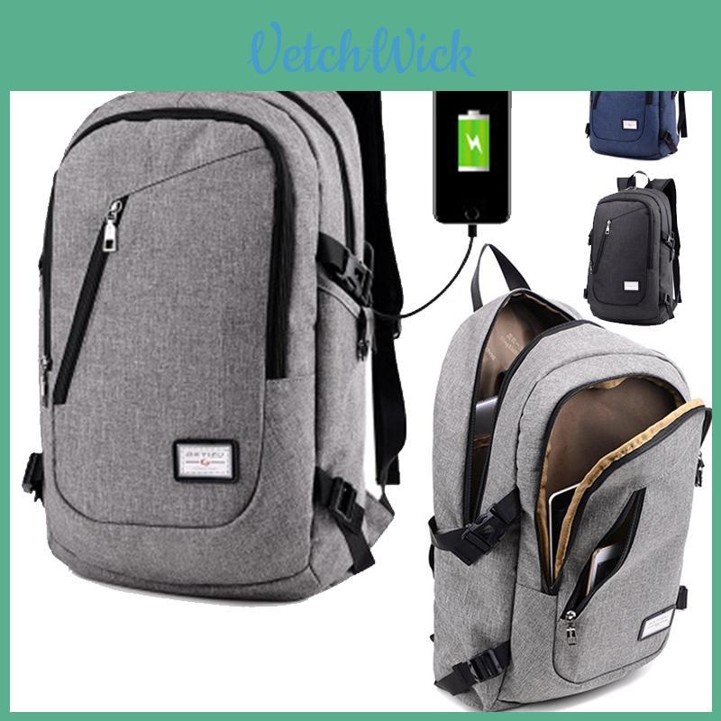 Versatile Unisex Usb Charging Backpack For Laptop Notebook Outdoor Travel And School