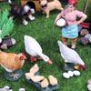 Oenux New Farmer People Model Simulation Farm Staff Feeder Action Figures Pig Animals Figurine Miniature Lovely Toys For Kids