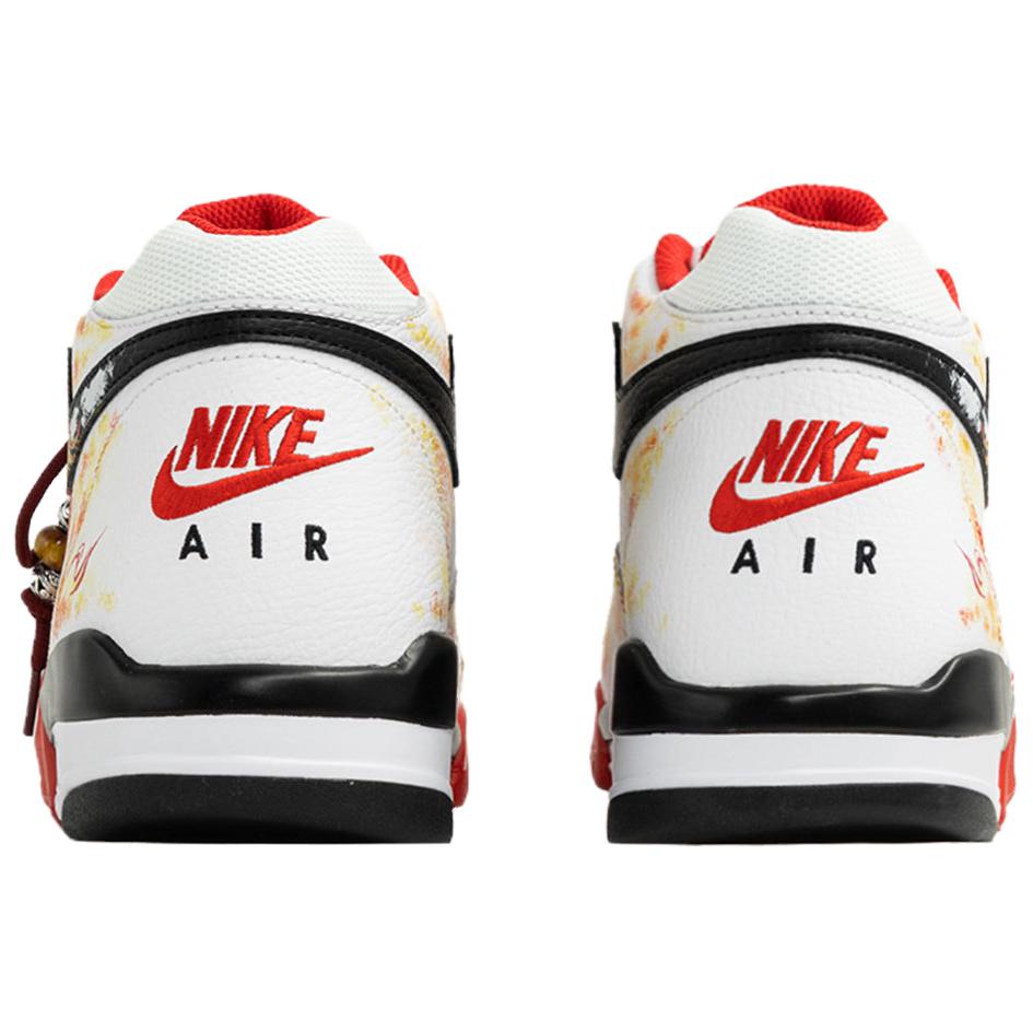 Nike Flight Legacy Kaleidoscope, Phoenix's Song, Shopping Bag High Top Vintage Basketball Shoes Men's Black White Red BQ4212-100(Team113-S-BOX)