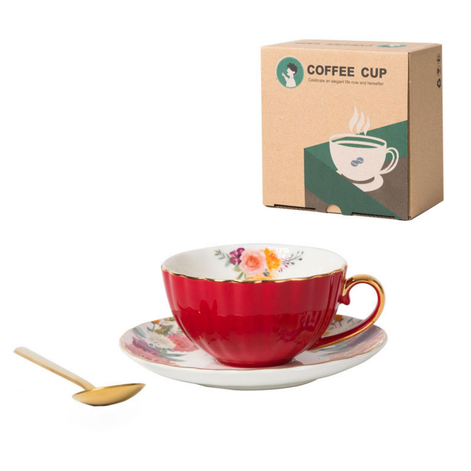 

Роскошный керамический набор кофейных чашек Шикарный европейский легкий роскошный керамический набор чашек и блюдец для завтрака и чаепития 5