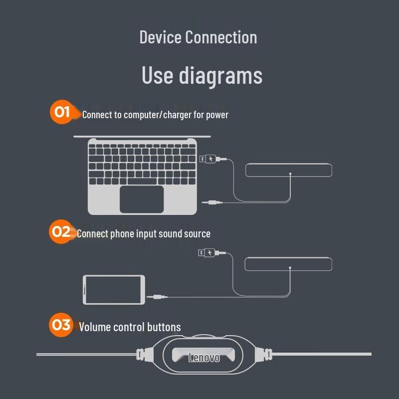 Lenovo BMS09 Wired Computer Speaker with Mouse Pad