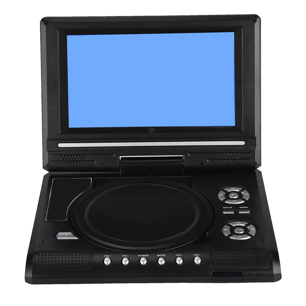 7‑inch Portable DVD Player Swivel Screen Rechargeable TV Car Charger Gamepad 100‑240V