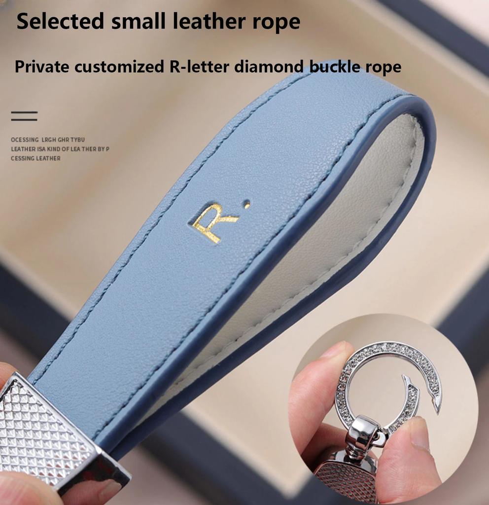 Leather keychain+Fashion TPU Car Key Case Full Cover Shell Fob For S0 Camry Corolla CHR Prius C-HR RAV4 Land Cruiser Prado JH0