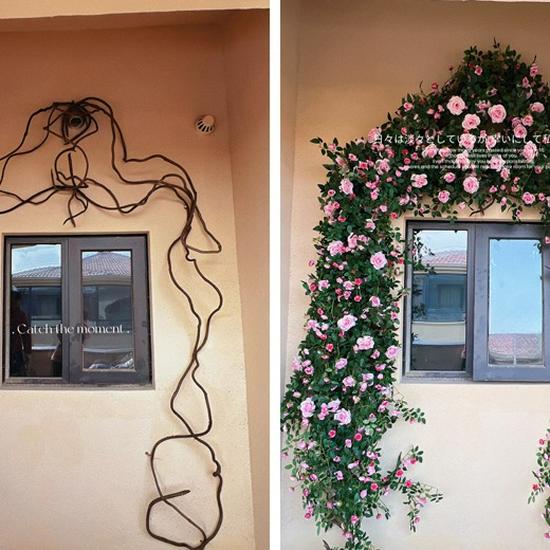 Natürliche Rattan-Rosenranke für Wand- und Gartendekoration