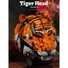 3000PCS The King of Beasts Tiger Head Model Building Blocks DIY Animal Construction Set Bricks Home Decor Gift For Friend