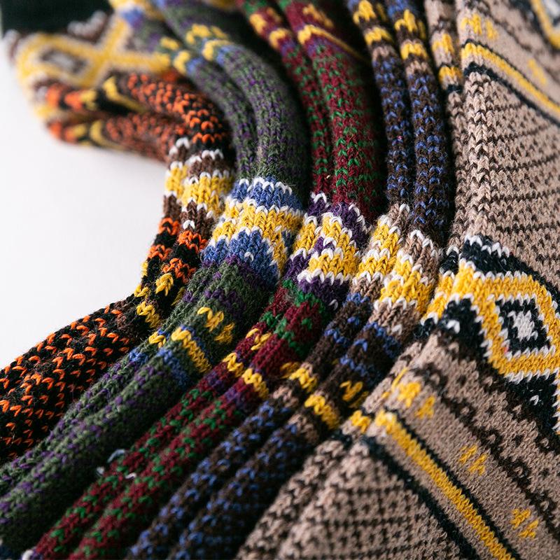 5 Pairs of Winter Socks, Women's Thickened Rabbit Wool Socks, Ethnic Wind Tube Socks, Men's and Women's Socks