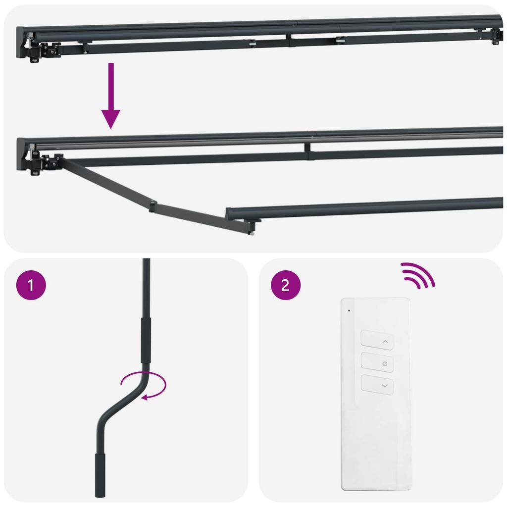 Electric Retractable Awning Cream and Anthracite 4 X 3 M