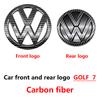 Chrome Silver/Glossy Black Front Radiator Grille & Rear Trunk Lid Emblems for VW Golf 7 (2014 - 2017) - Auto Badge Accessories