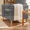 Accent Chair With Pocket Spring Modern Industrial Armchair With Metal Legs For Livingroom Dark Grey