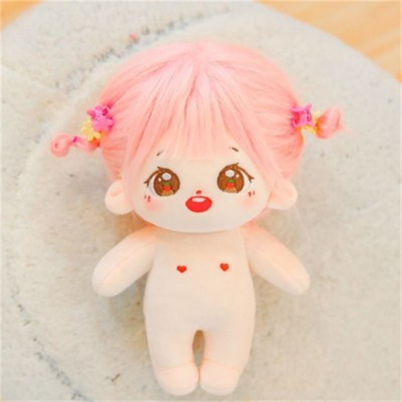 

20 см плюшева лялька Pink Hair Iley Girl Cotton Doll DIY плюшева іграшка лялька Дитяча A.naked doll
